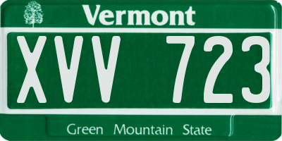 VT license plate XVV723