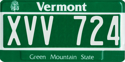VT license plate XVV724
