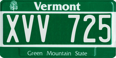 VT license plate XVV725