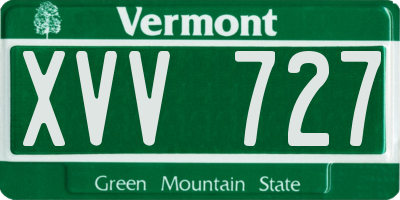 VT license plate XVV727