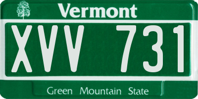 VT license plate XVV731
