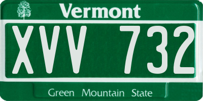 VT license plate XVV732