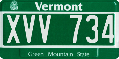 VT license plate XVV734
