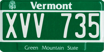 VT license plate XVV735