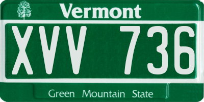 VT license plate XVV736