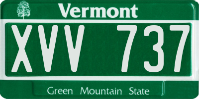 VT license plate XVV737