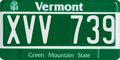 VT license plate XVV739