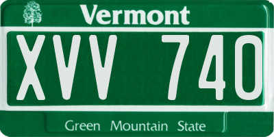 VT license plate XVV740