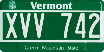 VT license plate XVV742