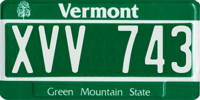 VT license plate XVV743