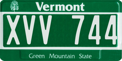 VT license plate XVV744