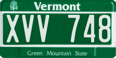 VT license plate XVV748