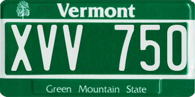 VT license plate XVV750