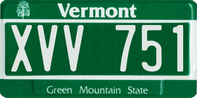 VT license plate XVV751