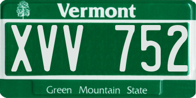VT license plate XVV752