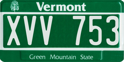 VT license plate XVV753