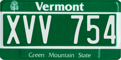 VT license plate XVV754