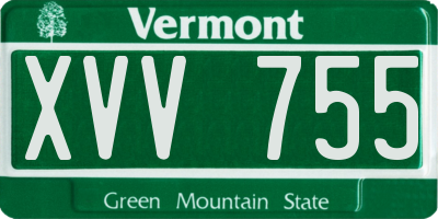 VT license plate XVV755