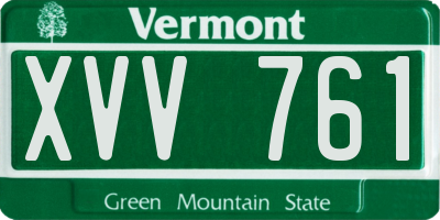 VT license plate XVV761