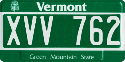VT license plate XVV762