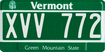 VT license plate XVV772