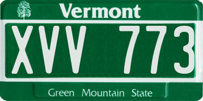 VT license plate XVV773