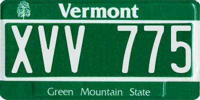 VT license plate XVV775