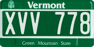 VT license plate XVV778