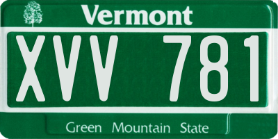 VT license plate XVV781