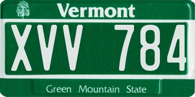 VT license plate XVV784