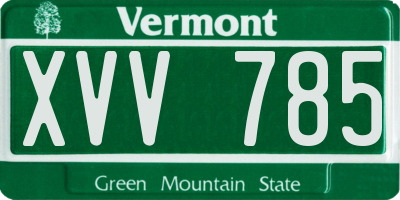 VT license plate XVV785