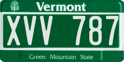 VT license plate XVV787