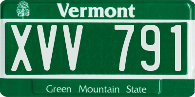 VT license plate XVV791