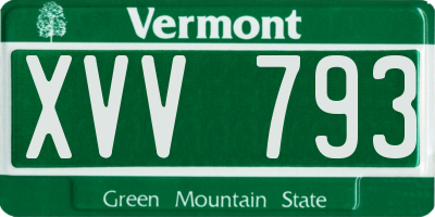VT license plate XVV793