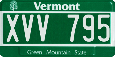 VT license plate XVV795