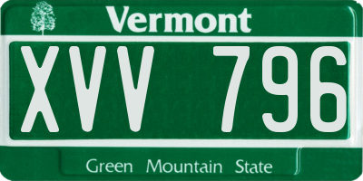 VT license plate XVV796