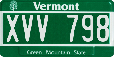 VT license plate XVV798