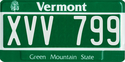 VT license plate XVV799