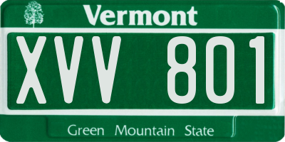 VT license plate XVV801