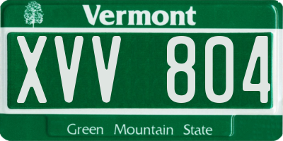 VT license plate XVV804