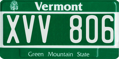 VT license plate XVV806