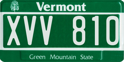 VT license plate XVV810