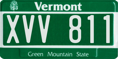 VT license plate XVV811
