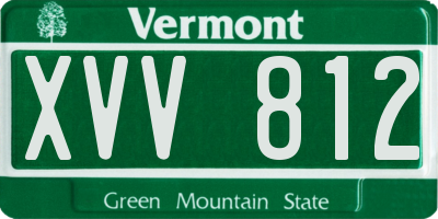 VT license plate XVV812
