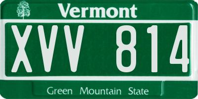 VT license plate XVV814