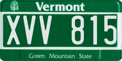 VT license plate XVV815