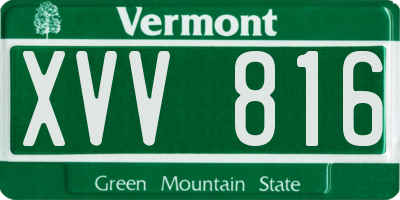 VT license plate XVV816