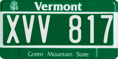 VT license plate XVV817