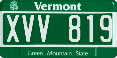 VT license plate XVV819