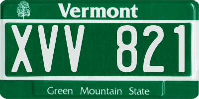 VT license plate XVV821